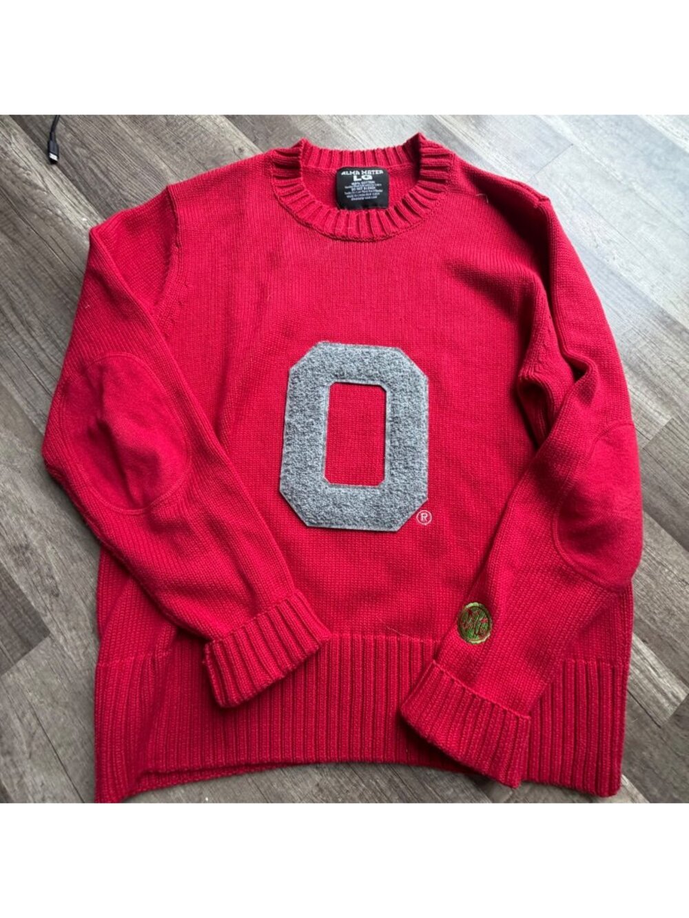 Vintage Alma Mater Ohio State  Red Knit Crewneck Sweater